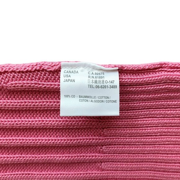 Escada Sport Pink V-neck Short Sleeve Sweater with Orange Trim Women's Size M - Picture 5 of 6